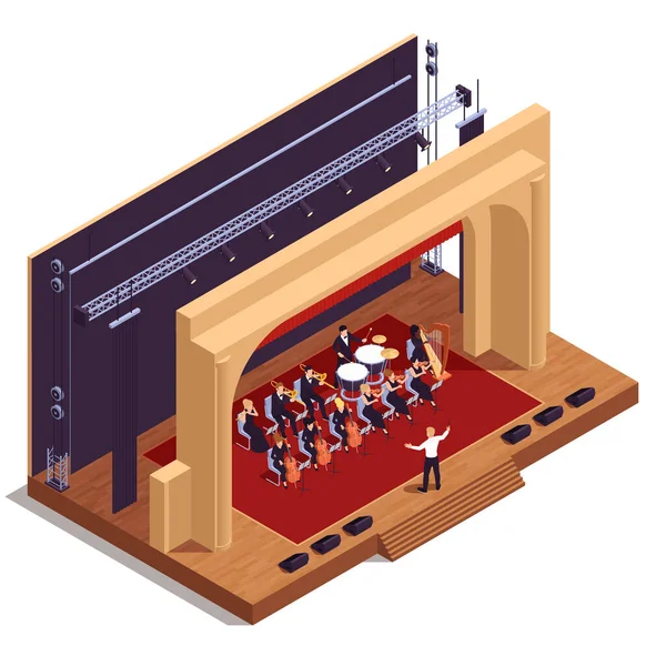 Opera Theater Isometrisch concept — Stockvector