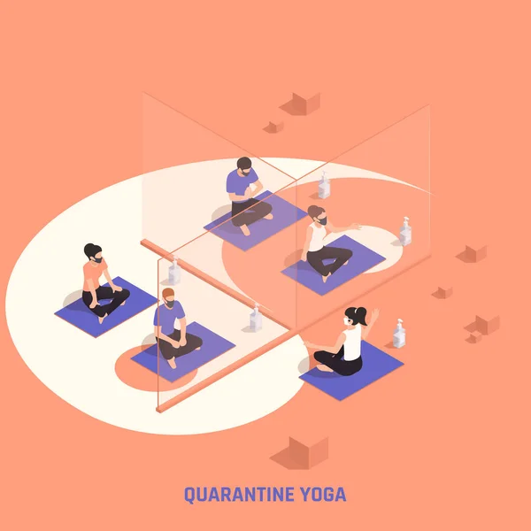 Composição pandêmica do Yoga da aptidão — Vetor de Stock