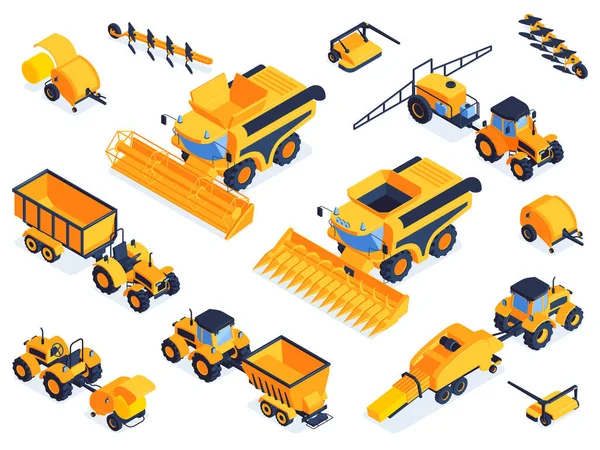 Isometrische landbouwkleurenset — Stockvector