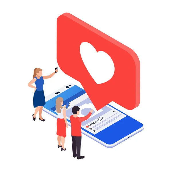 Icon on Isometric Social Media — стоковий вектор