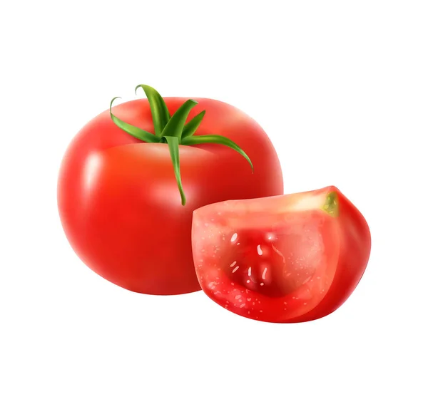 Ícone realista de tomate — Vetor de Stock