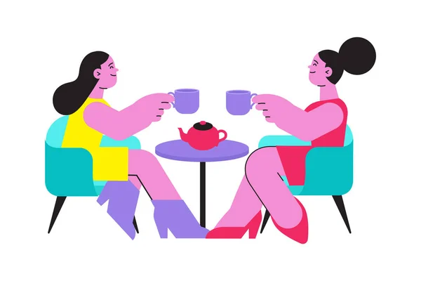Ženy pijící kávu — Stockový vektor