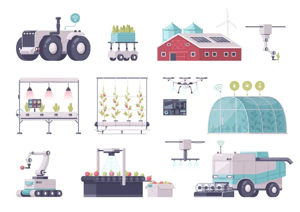 Farma Farm Machinery Composition — Stockový vektor