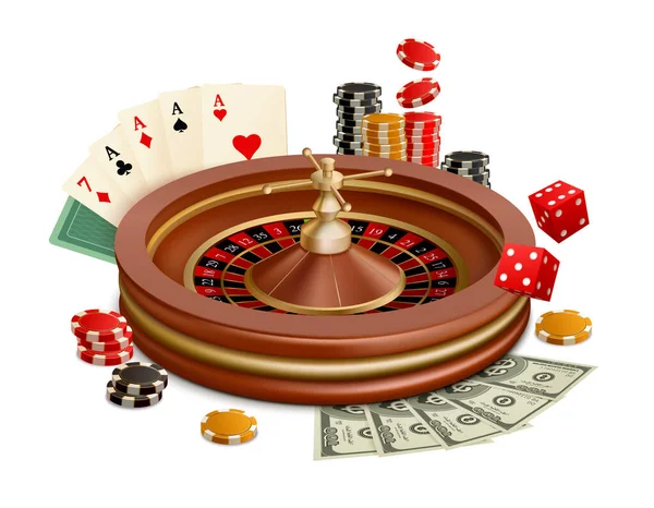 Casino Realistic Illustration — Stock Vector