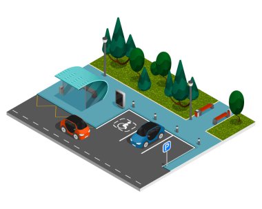 Şehir Yapıcı Elementleri Isometric Kavramı