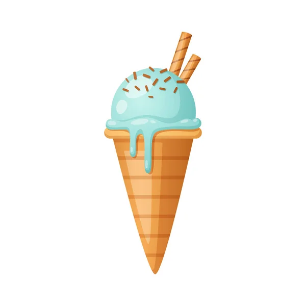 Ilustración de dibujos animados de helado — Vector de stock