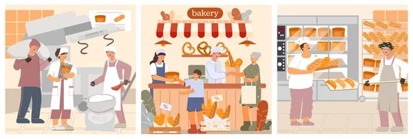 Bäckerei Illustration Flach — Stockvektor