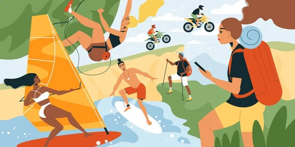 Ilustração do esporte de verão — Vetor de Stock