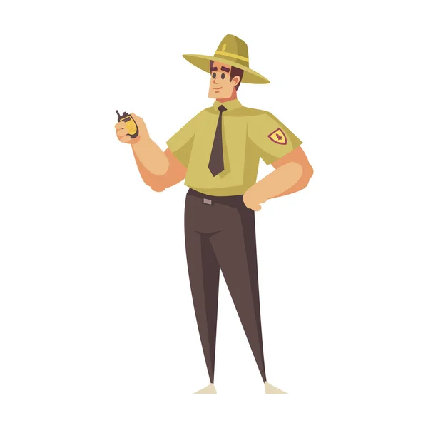 Cartoon Forest Ranger Icon — Stock Vector