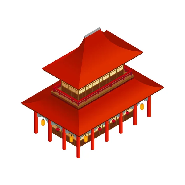 Gedung Cina Isometric - Stok Vektor