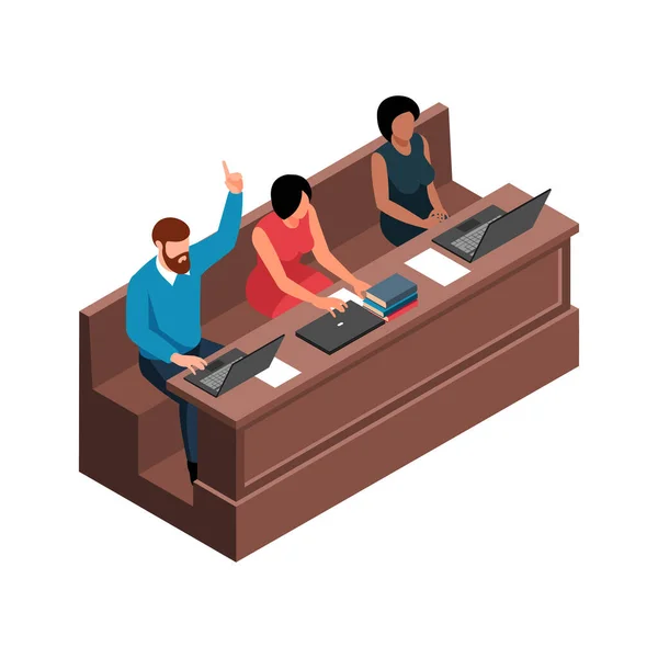 Isometric Students Illustration — Stock Vector