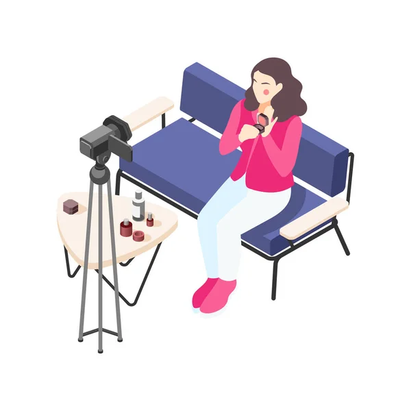 Make-up Vlogger Icoon — Stockvector