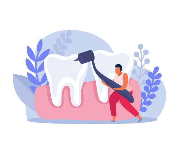 Composition de la santé dentaire plate — Image vectorielle