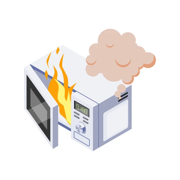 Burning Micmicrowave Illustration — стоковый вектор