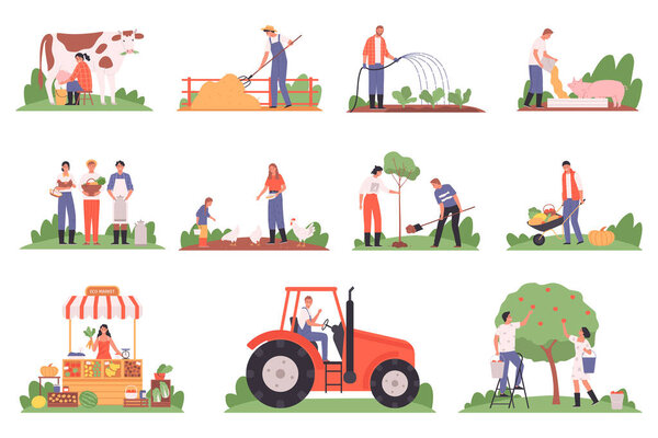 Farm Flat Icons Set