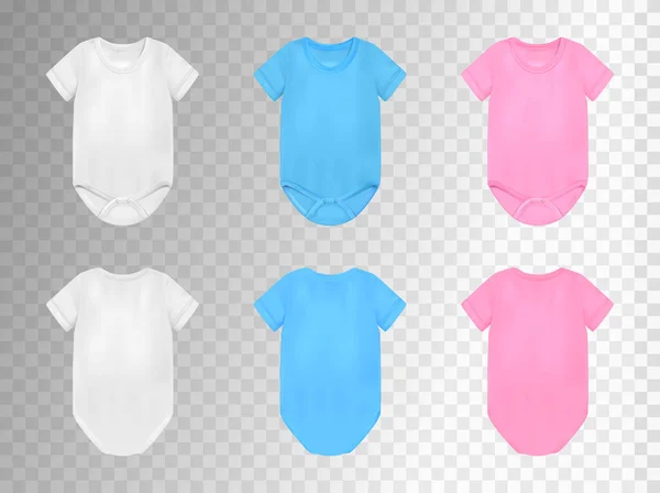 Conjunto transparente colorido de macacão de bebê — Vetor de Stock