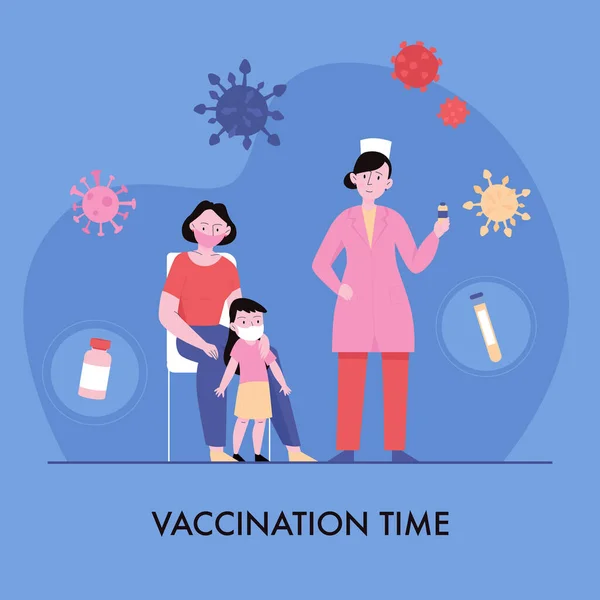 Vaccination Composition plate — Image vectorielle