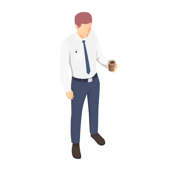 Trabajador de oficina icono del café — Vector de stock