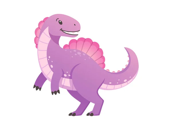 Söt Dinosaurie Illustration — Stock vektor