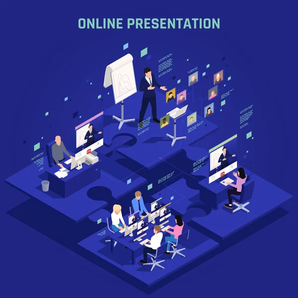 Online presentatie concept — Stockvector