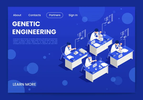 Genetic Engineering Page Design — Stock Vector