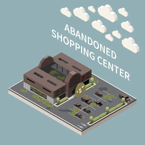 Centre commercial abandonné — Image vectorielle