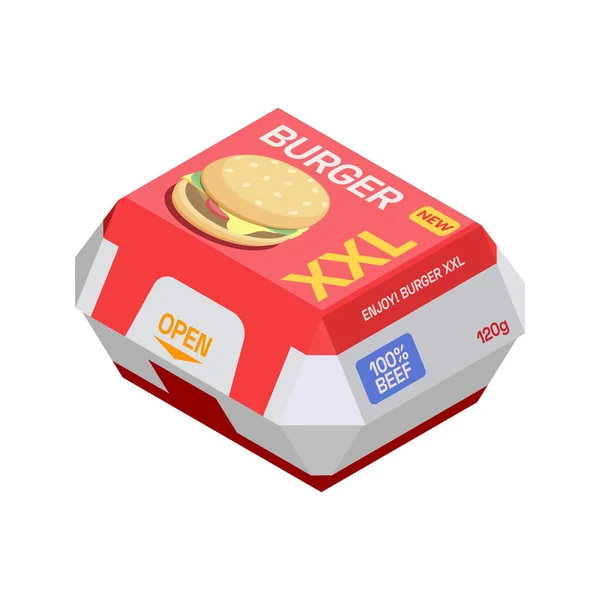 Burger Isometrische icoon — Stockvector