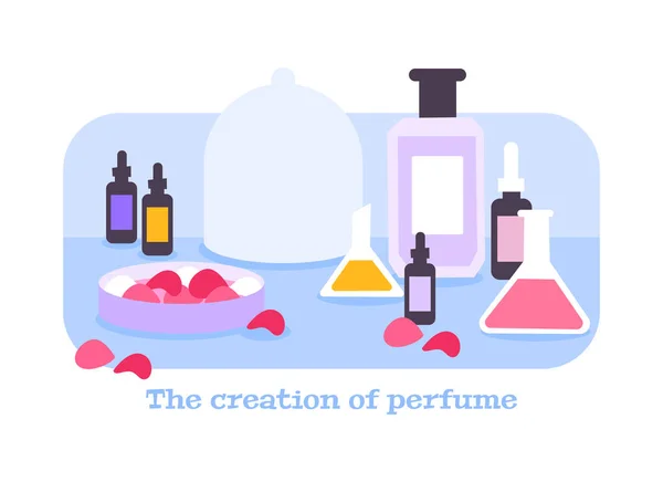 Composición de creación de perfumes — Archivo Imágenes Vectoriales