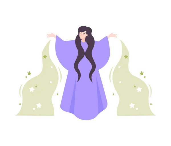 Illustration de sorcière plate — Image vectorielle
