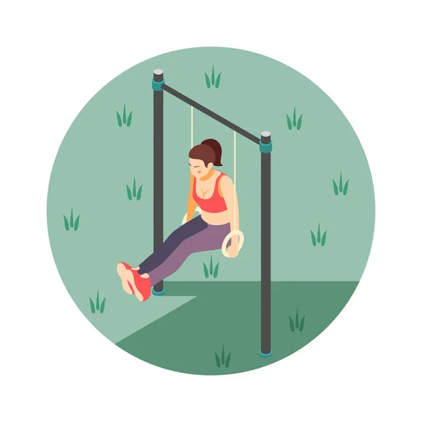 Isometric Workout Composition — Stock Vector