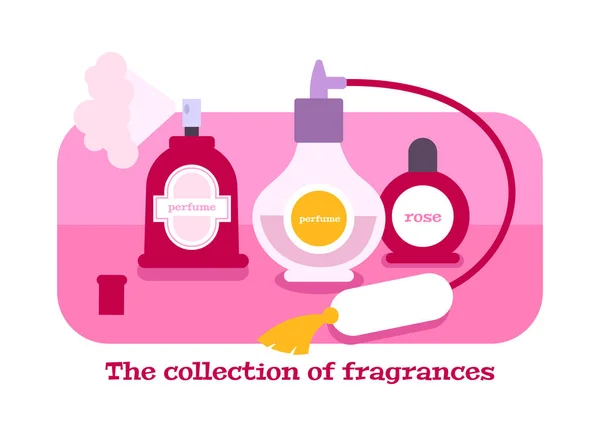 Perfume Composición plana — Vector de stock