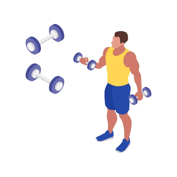 Fitness Isometric Icon — Stock Vector