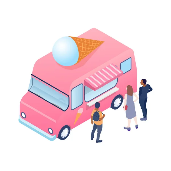 Ice Cream Truck Illustration — Stock Vector
