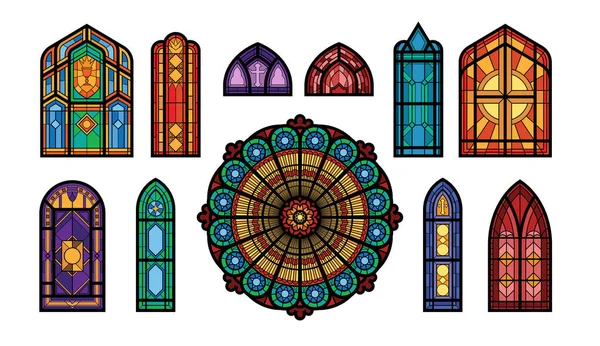 Kirche Fenster Mosaik Set — Stockvektor