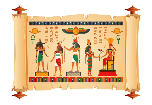 Egipto Antiguo Rollo de Papiro — Vector de stock