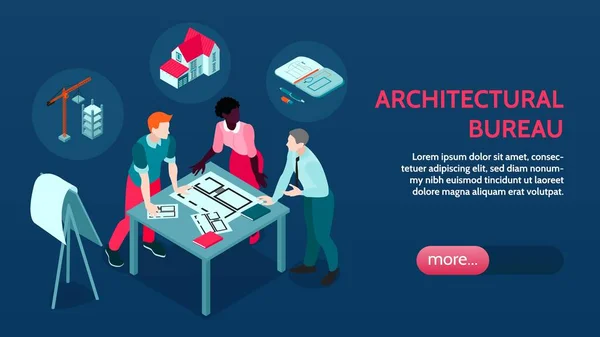 Web-Banner des Architekturbüros — Stockvektor