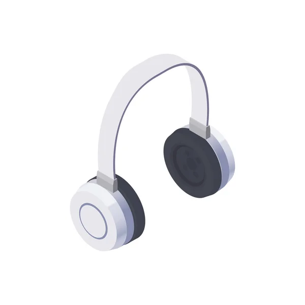 Isometric Headphones Icon — Stock Vector
