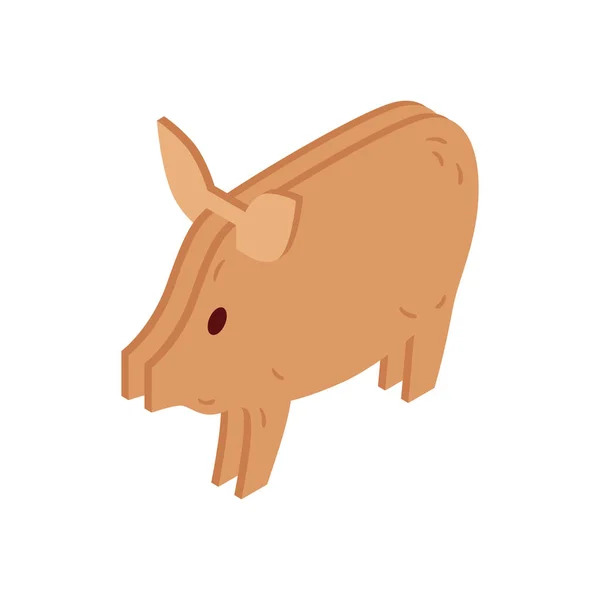 Icono de cerdo de cartón — Vector de stock