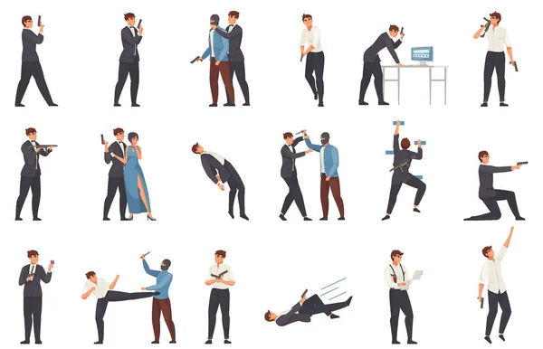 Cinema Actors Flat Set — Stockvector