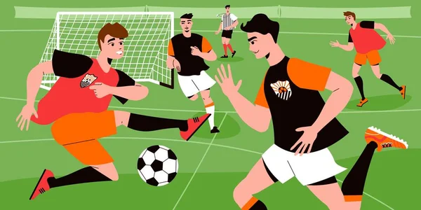 Platt Fotboll Illustration — Stock vektor