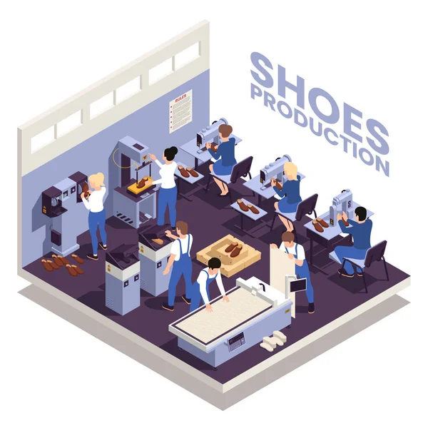 Návrh výroby obuvi — Stockový vektor