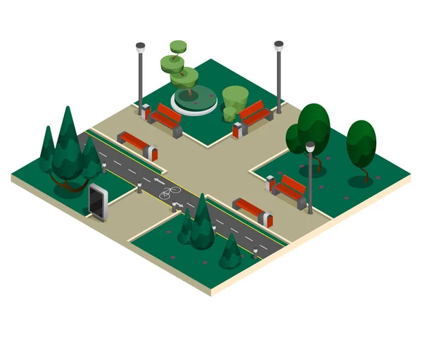 City Constructor Elements Isometric Composition — Stockvector