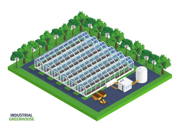 Izometryczny skład szklarni — Wektor stockowy