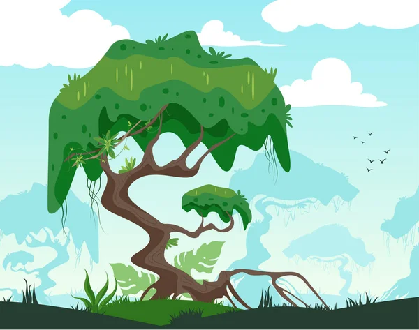 Illustration zu Dschungelpflanzen — Stockvektor