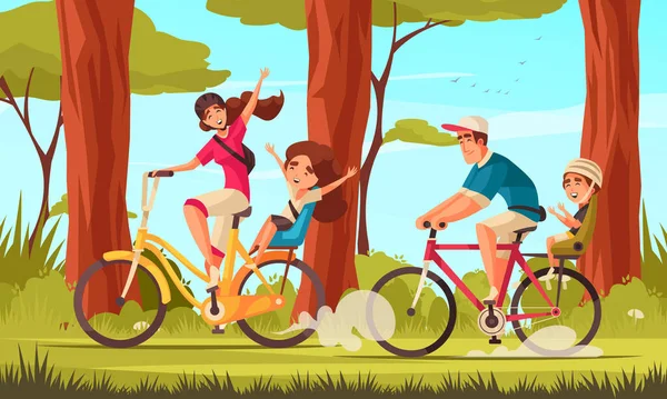 Ciclismo familia antecedentes — Vector de stock