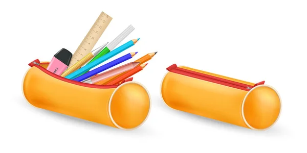 Realistic Pencil Case — Stock Vector