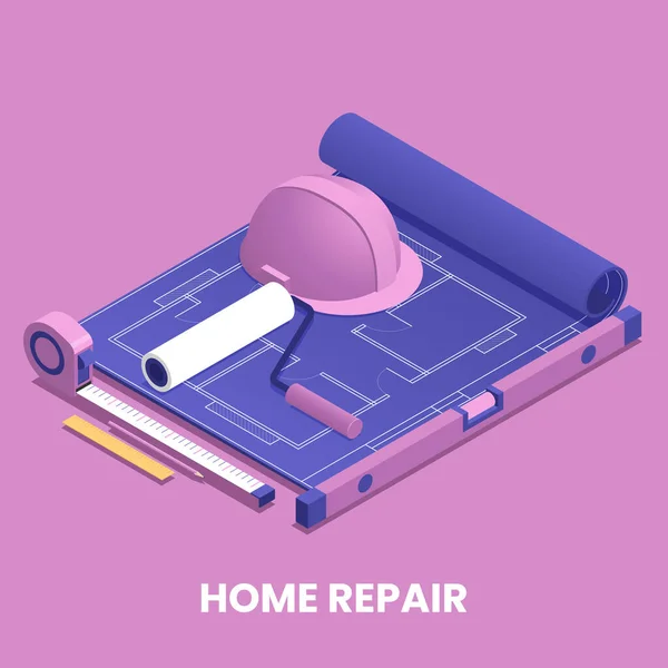 Concept de réparation à domicile — Image vectorielle
