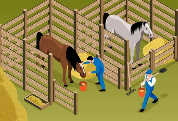 Horse Stable Illustration — Stockvector