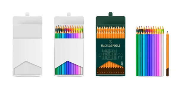 Pencils Packaging Templates — Stockvector