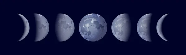Conjunto de fases lunares — Vector de stock